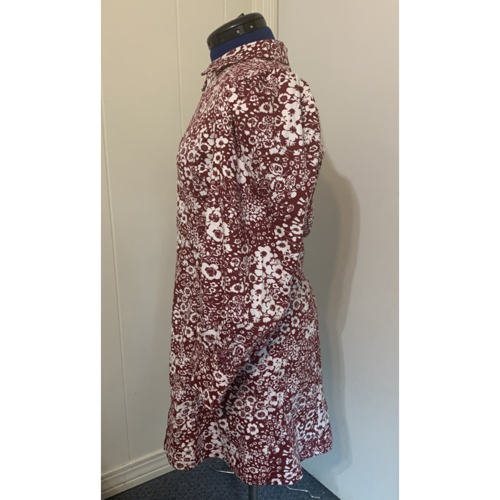 Tuckernuck Hyacynth House Maroon Bagonia Floral Front Zip Mini Dress Large - Picture 3 of 12